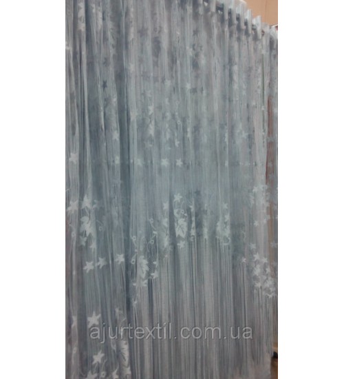 Шторы нити "Листья" серый
