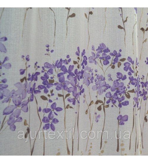 Тюль французский кристалон " Веточка" фиолет