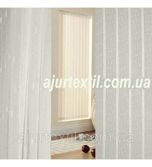 Тюль лен " Бирни" молочная