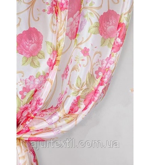 Тюль  микровуаль печать " Незабудка"