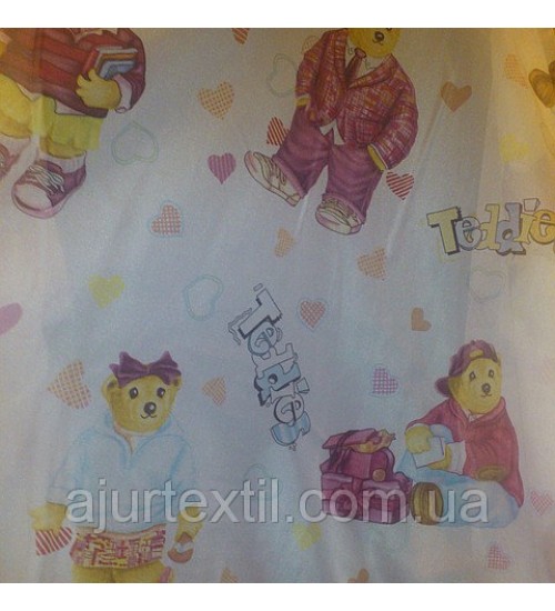 Тюль детская печать "Мишка Тедди " 