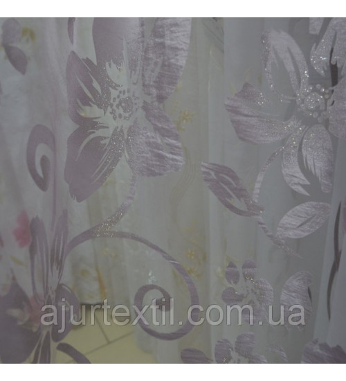 Тюль органза деворе "Роза Сапфир"