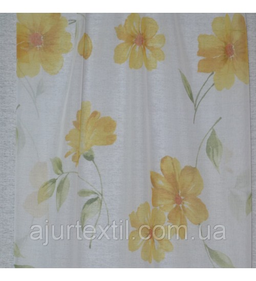 Тюль французский кристалон "Цветок желтый"