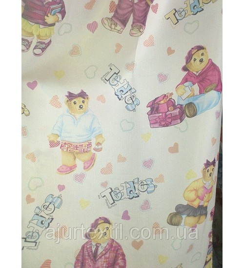 Штора детская "Тедди" розовая