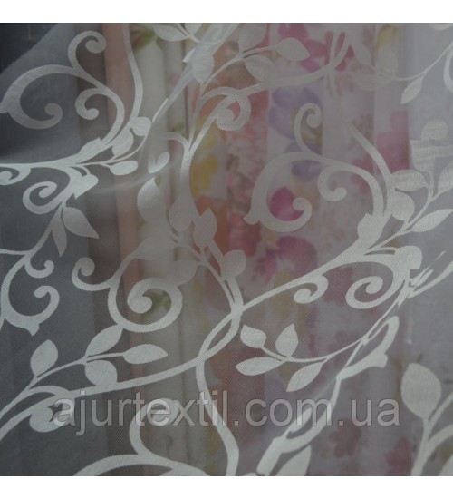 Тюль органза деворе "Лейрия" молочная