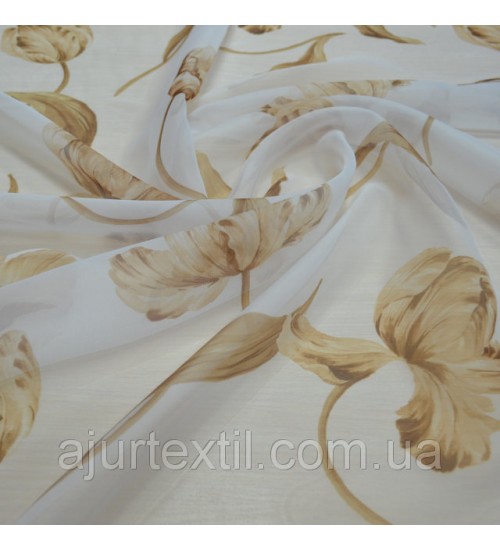 Тюль вуаль "Переплетение цветов" 08