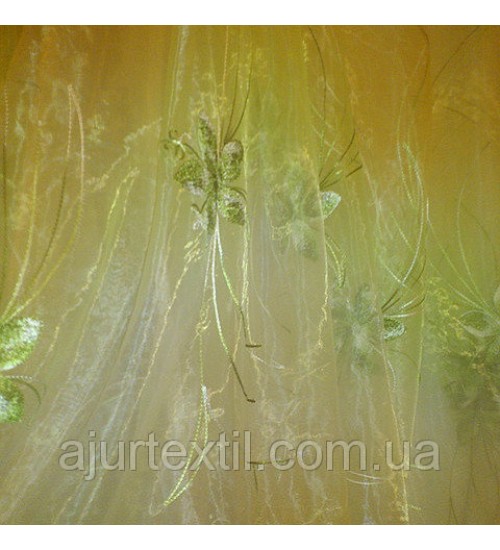 Тюль органза "Хризолит" зеленый