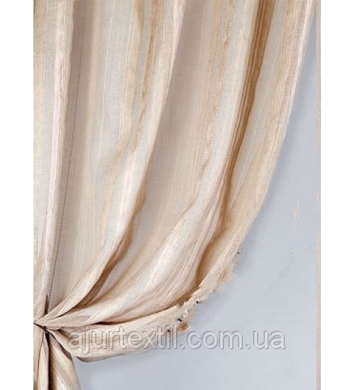 Тюль лен с кристалоном "Манхетен" беж