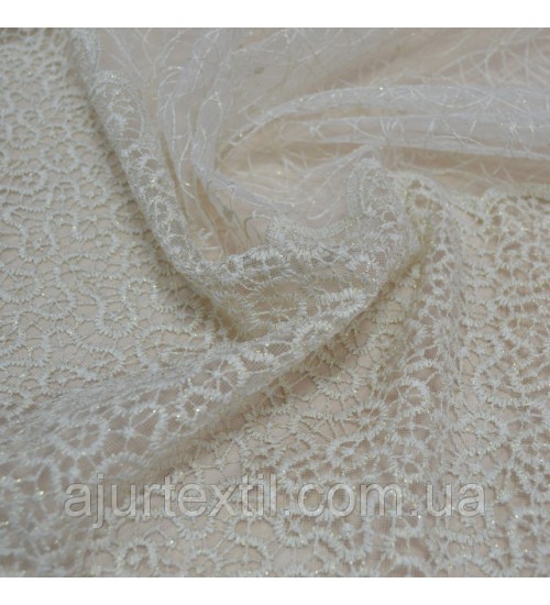 Тюль фатин "Паутинка" золото бежевая
