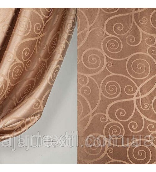 Штора жаккард" темный беж завиток"