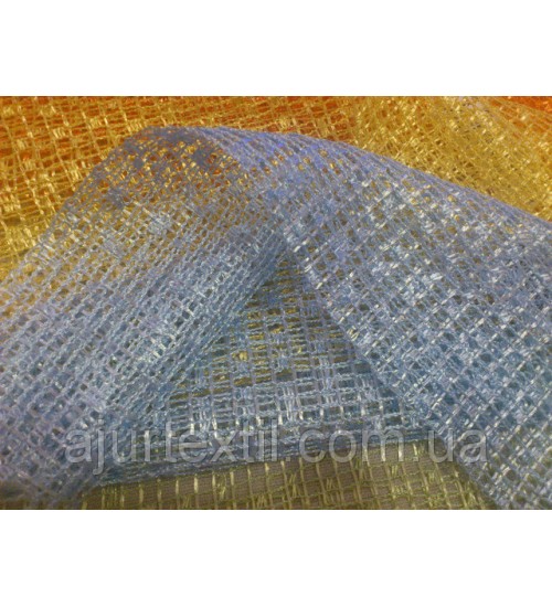 Тюль сетка голубая