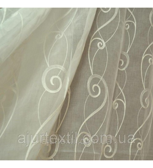 Тюль лен " Сейшела" молочная