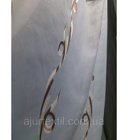 Тюль вуаль вышивка  "Аризона" беж