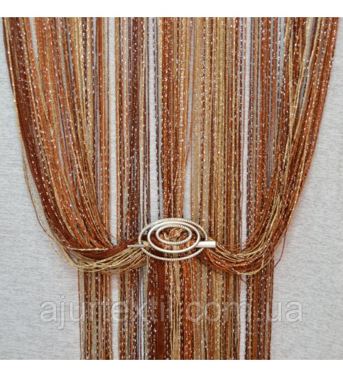 Шторы нити с люрексом радуга шоколад