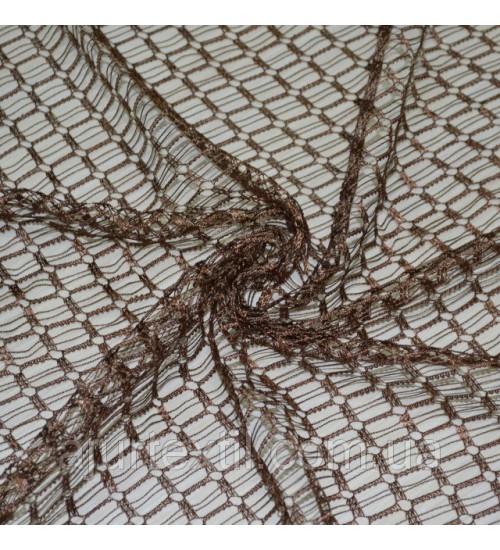 Тюль сетка коричневая