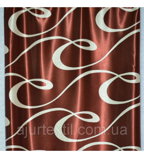 Штора блэкаут Турция "Версаль" коричневый