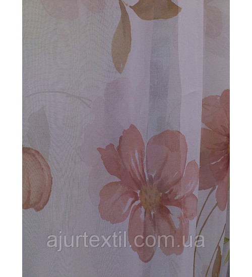 Тюль печать "Цветы печать"