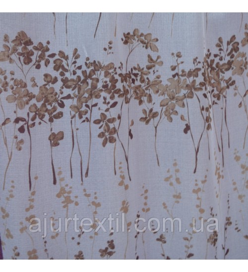 Тюль французский кристалон "Веточка" беж
