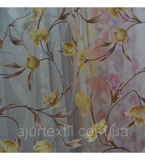 Тюль органза деворе "Переплетение Цветов"