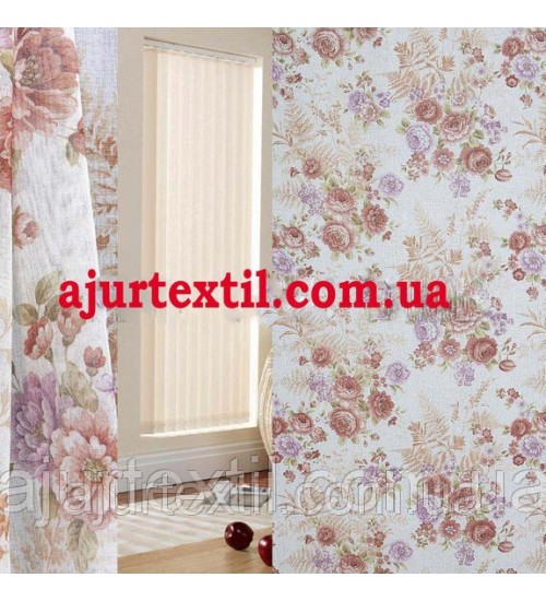 Тюль лен " Букет Невесты"