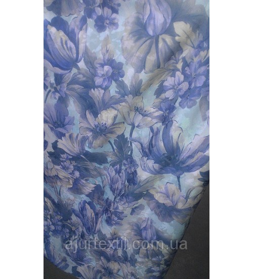 Штора "Роза" синяя