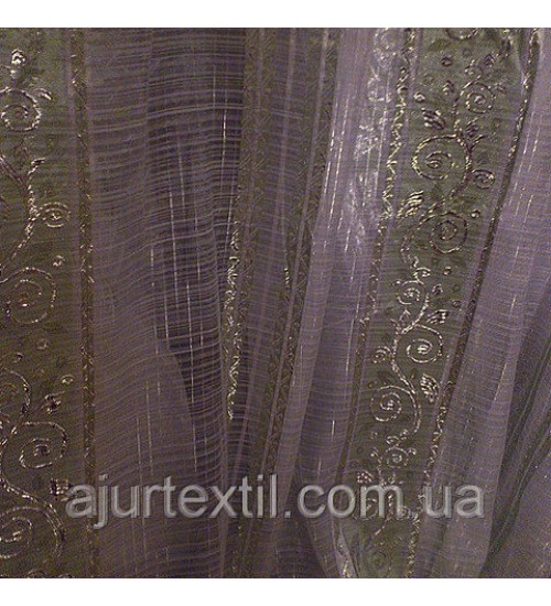 Тюль полуорганза "Клеопатра" зеленый