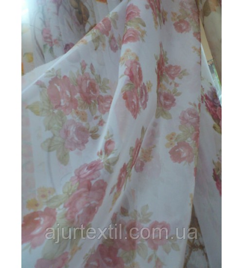 Тюль печать "Нежный букетик роз"