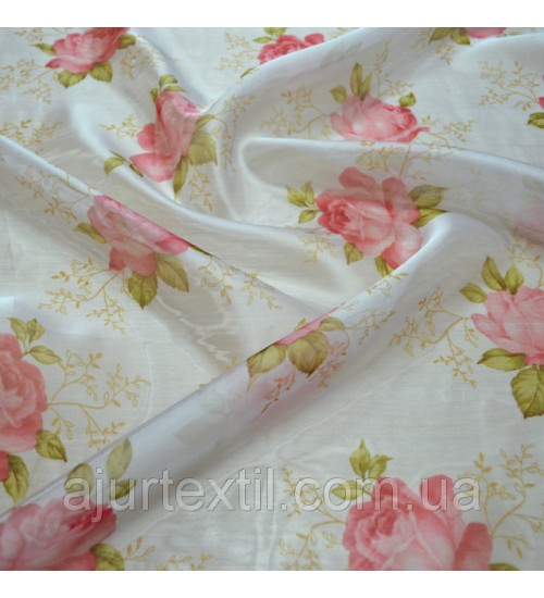 Тюль  микровуаль печать " Бутон"