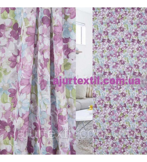 Тюль лен "Весна" 