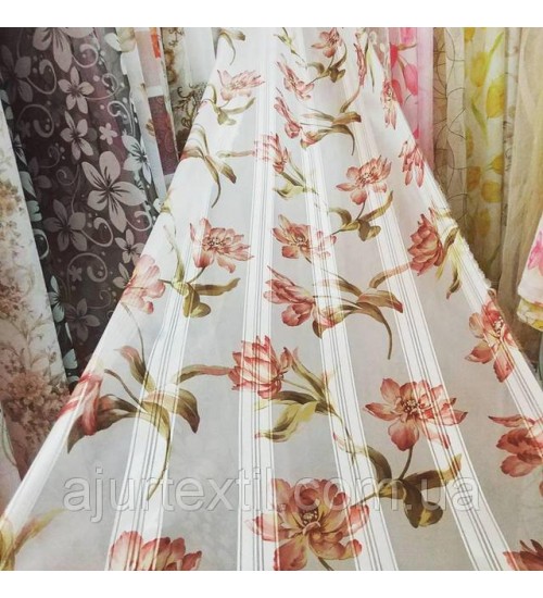 Тюль вуаль "Атласная розочка"